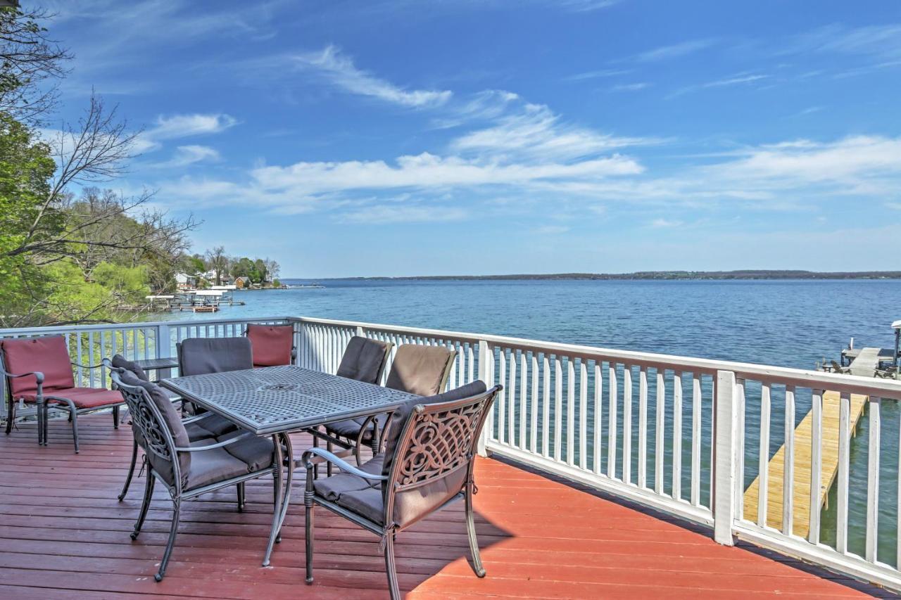 Waterfront Seneca Lake House Fire Pit And Boat Dock Geneva Exterior foto